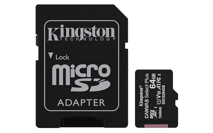 Kingston 64GB microSDHC Card -UHS-I speeds up to 100MB/s