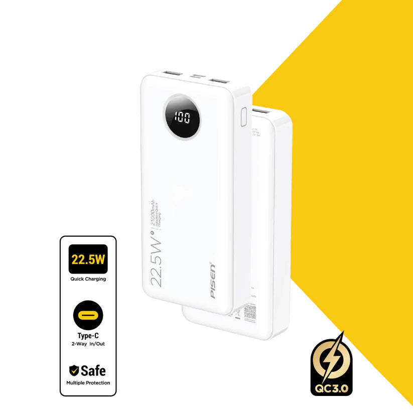 Pisen Power Cube 22.5w Digital Display 21000mAh Power Bank