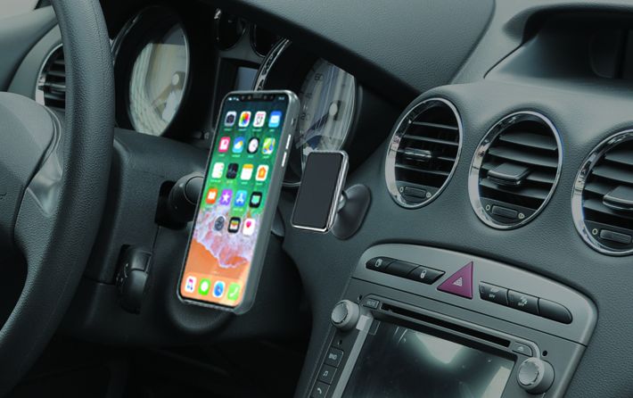 DoubleSpade Universal Magnetic  Car Mount  Flexible 3M Base  With 2 Magnet Plate (Square & Circle)  Additional 3M Tape