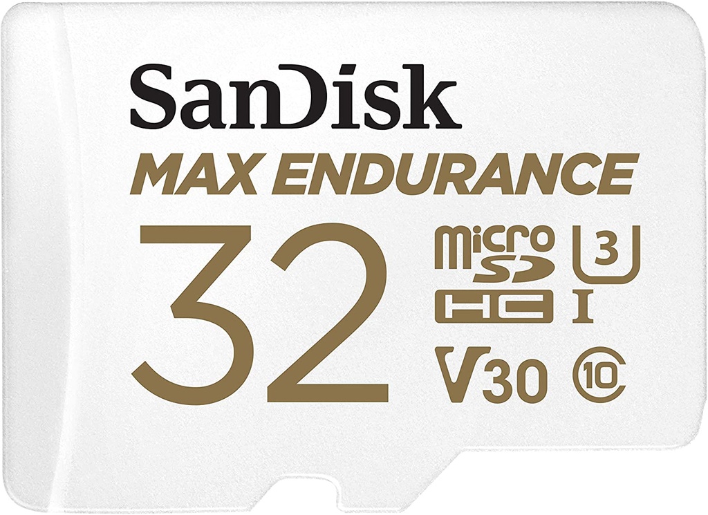 SanDisk 32GB Max Endurance card  Memory Card - 100MB/S READ, 40MB/S WRITE Full HD, A1, Micro SD Card - SDSQUAR- 032G-GN6IA/ 619659178480