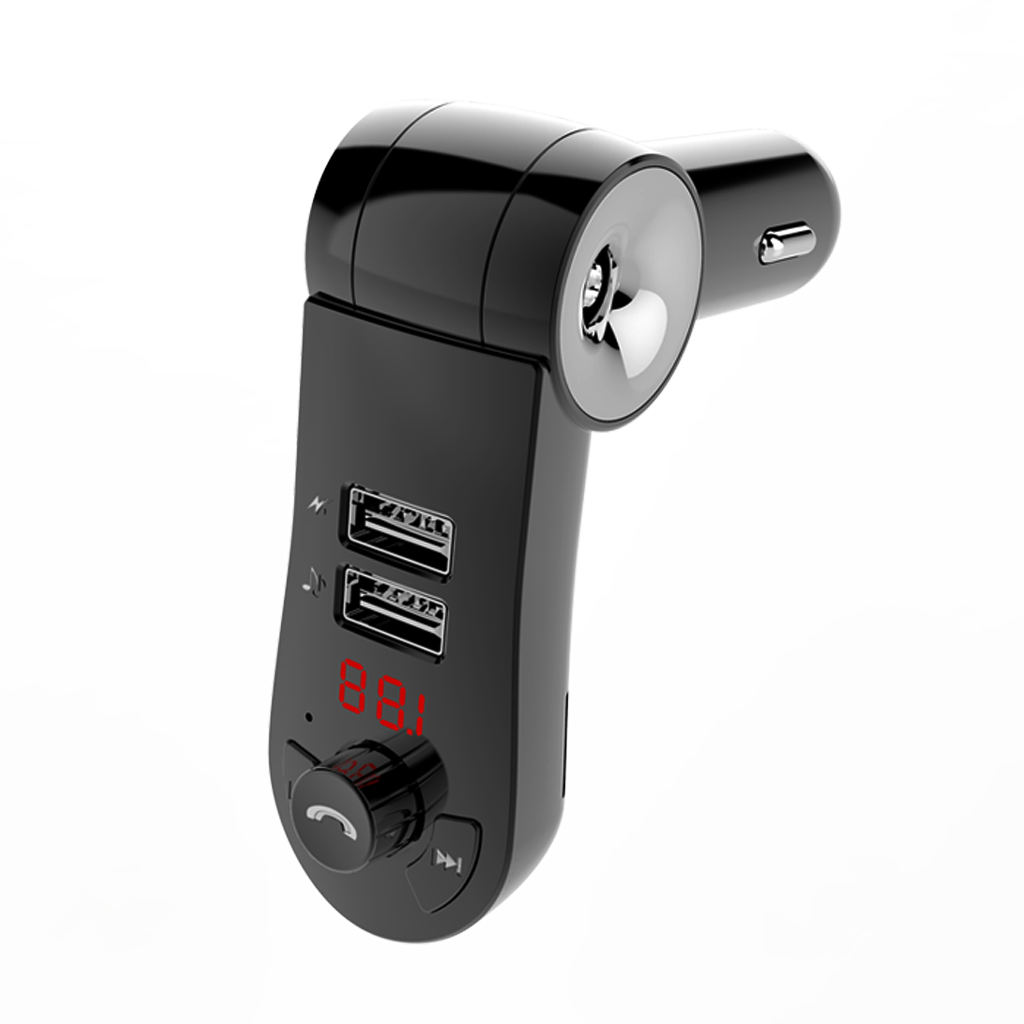 DS98 FM TRANSMITTER/DS 98/Micro Sd Playback/USB Playback/Dual USB Charger/Bluetooth 5.0/Black/With Display/