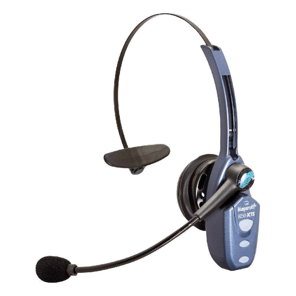 BlueParrott B250-XTS Bluetooth Headset Bundle Including Extra Cushions for Android OS Phone/Tablet and Apple iOS iPhone/iPad/Blue Parrot